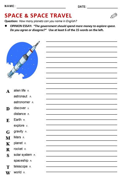 space travel essay for class 3